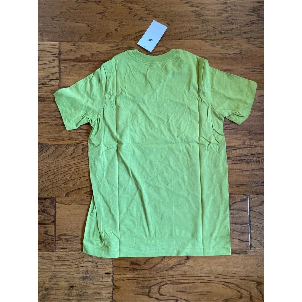 Nike Kids Sportswear T-Shirt Lime Green White Logo AR4078-392‎ Kids X-Small